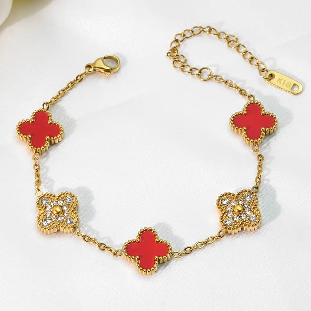Klaver Armband Met Steentjes - Intero Sieraden