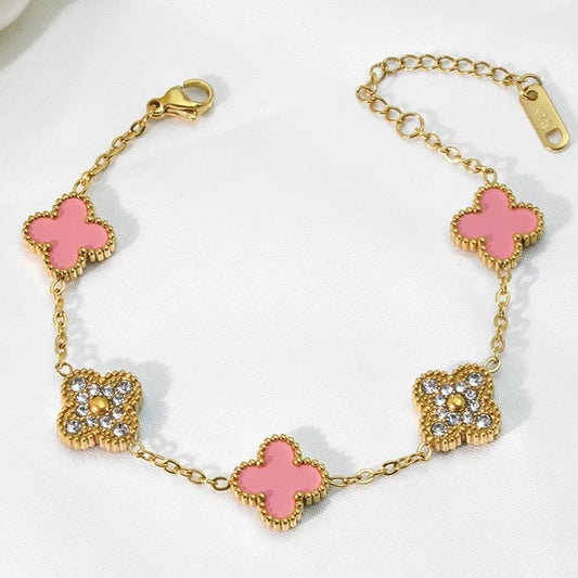 Klaver Armband Met Steentjes - Intero Sieraden