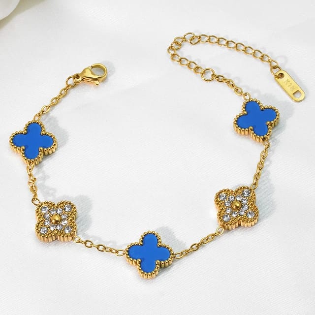Klaver Armband Met Steentjes - Intero Sieraden