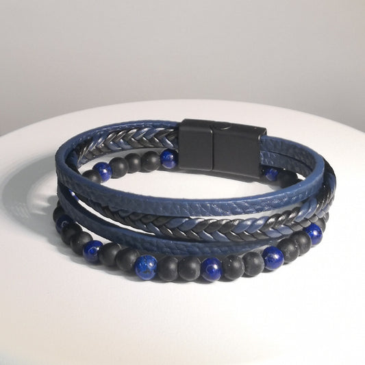 Gelaagde Gevlochten Lederen Armband - Intero Sieraden