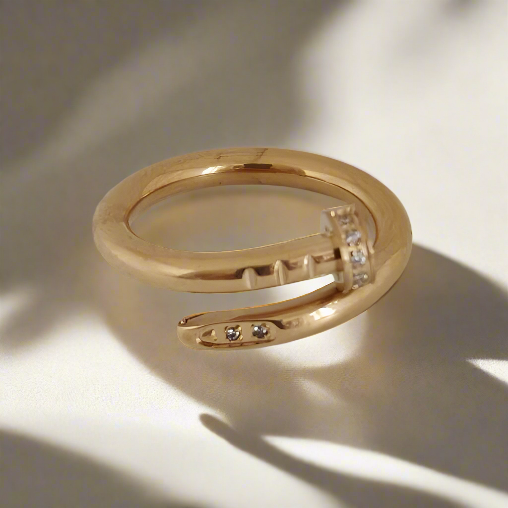 Spijker Ring Goudkleurige 18k