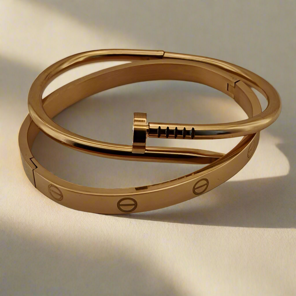 Spijker en Trendy Armbanden Goudkleurige 18k