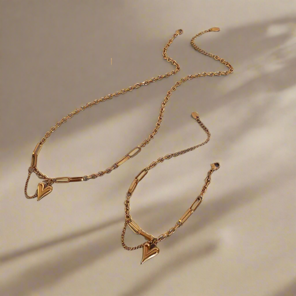 Klassieke Gouden Hartenset met 3 verschillende oorbellen - Intero Sieraden