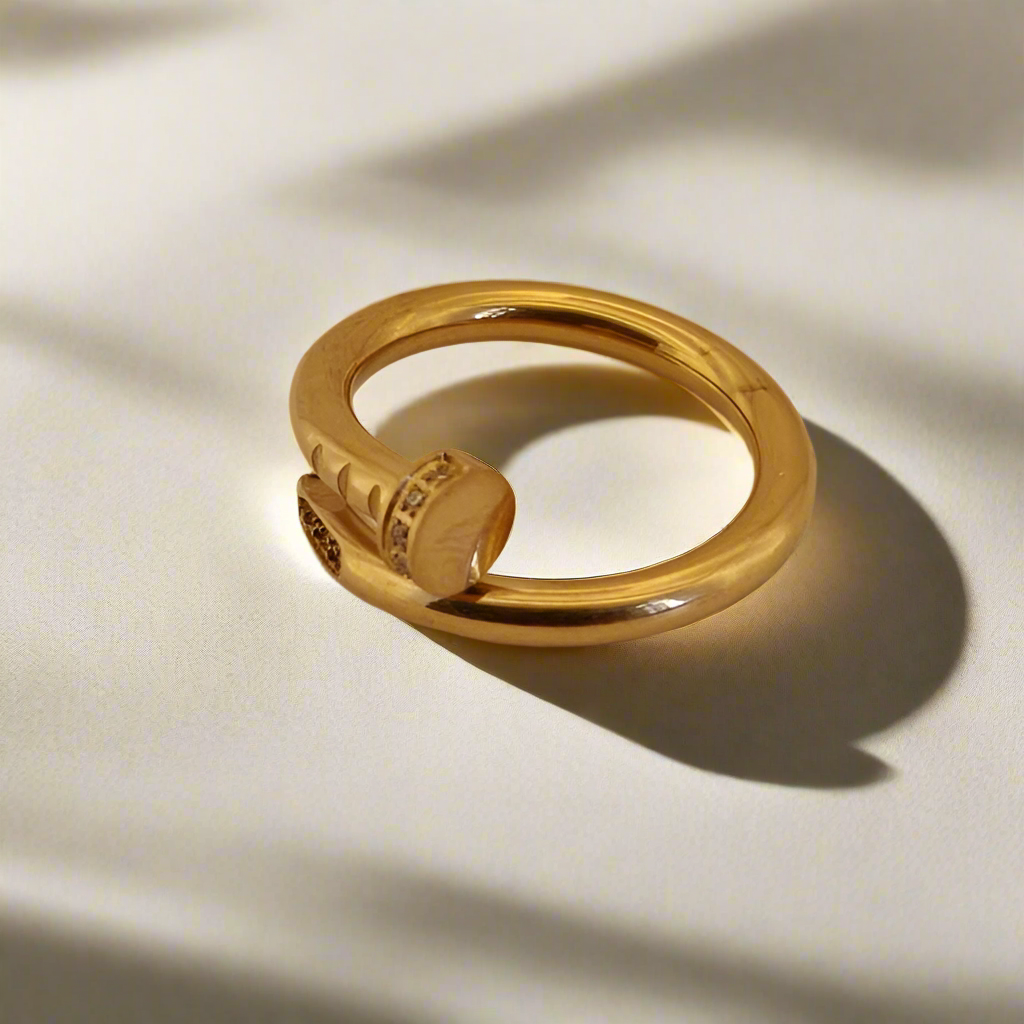 Spijker Ring Goudkleurige 18k
