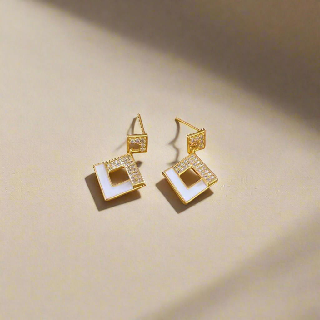 Geometrische Witte Sieradenset - Intero Sieraden