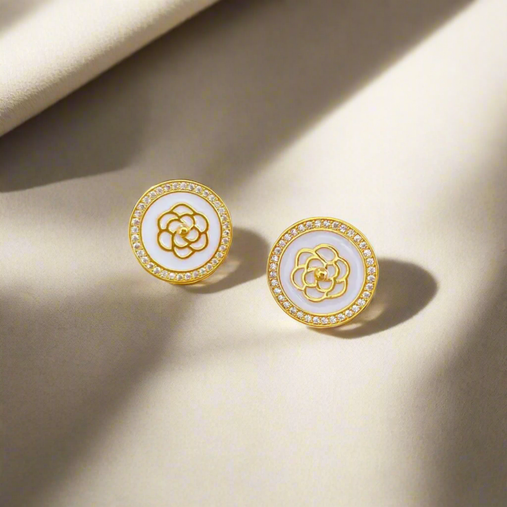 Witte Gouden Bloemenset - Intero Sieraden