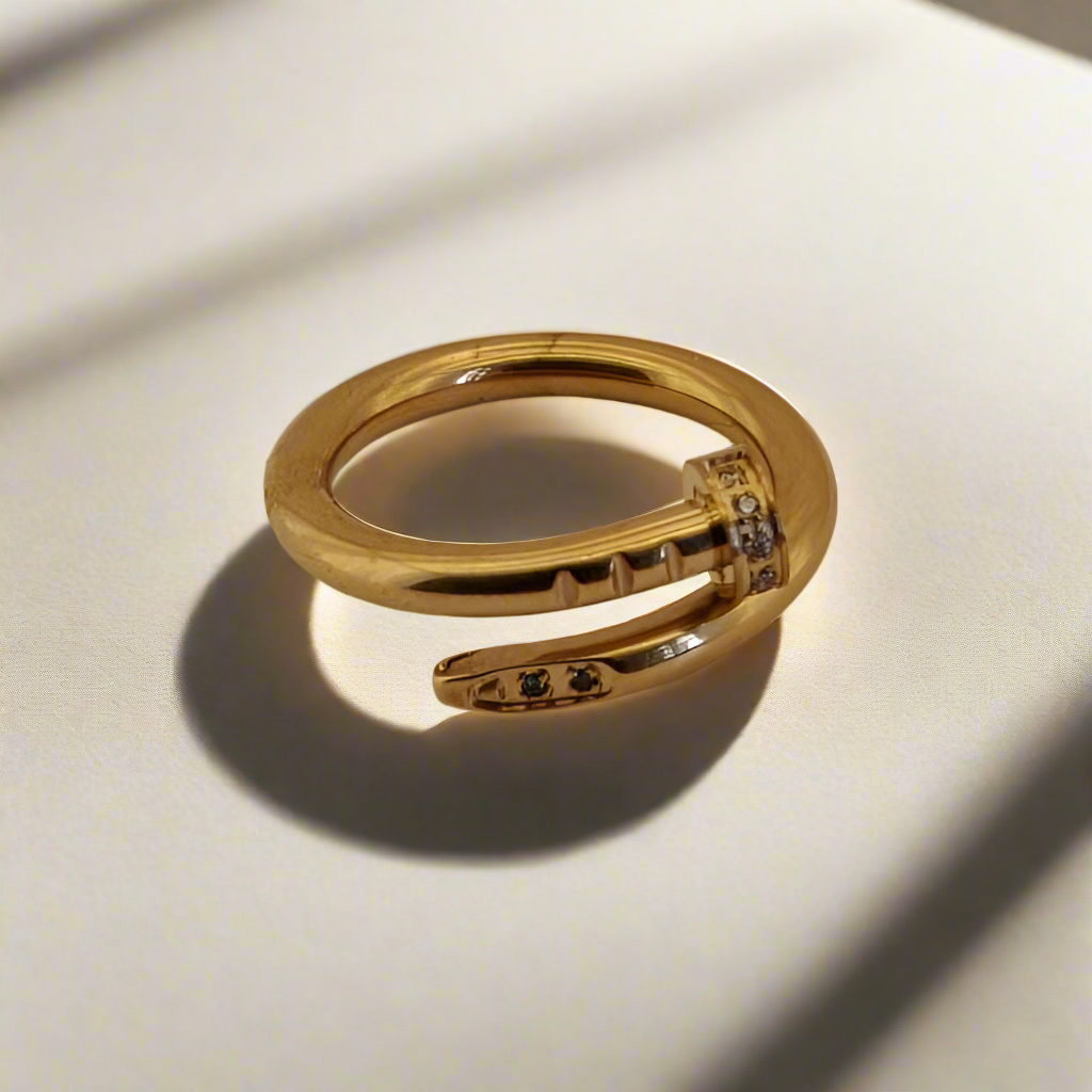 Spijker Ring Goudkleurige 18k