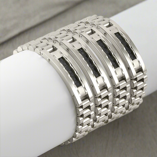 Trendy Zilveren Herenarmband Roestvrij Staal