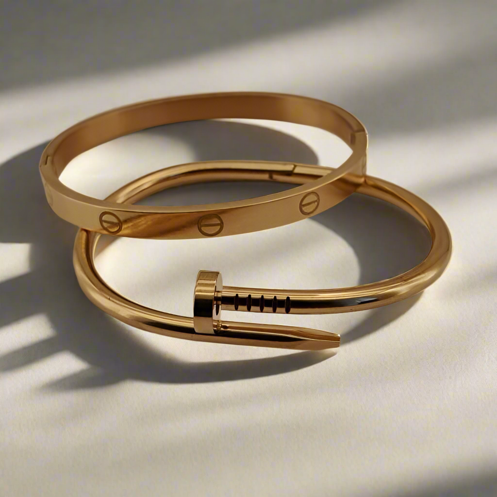 Spijker en Trendy Armbanden Goudkleurige 18k
