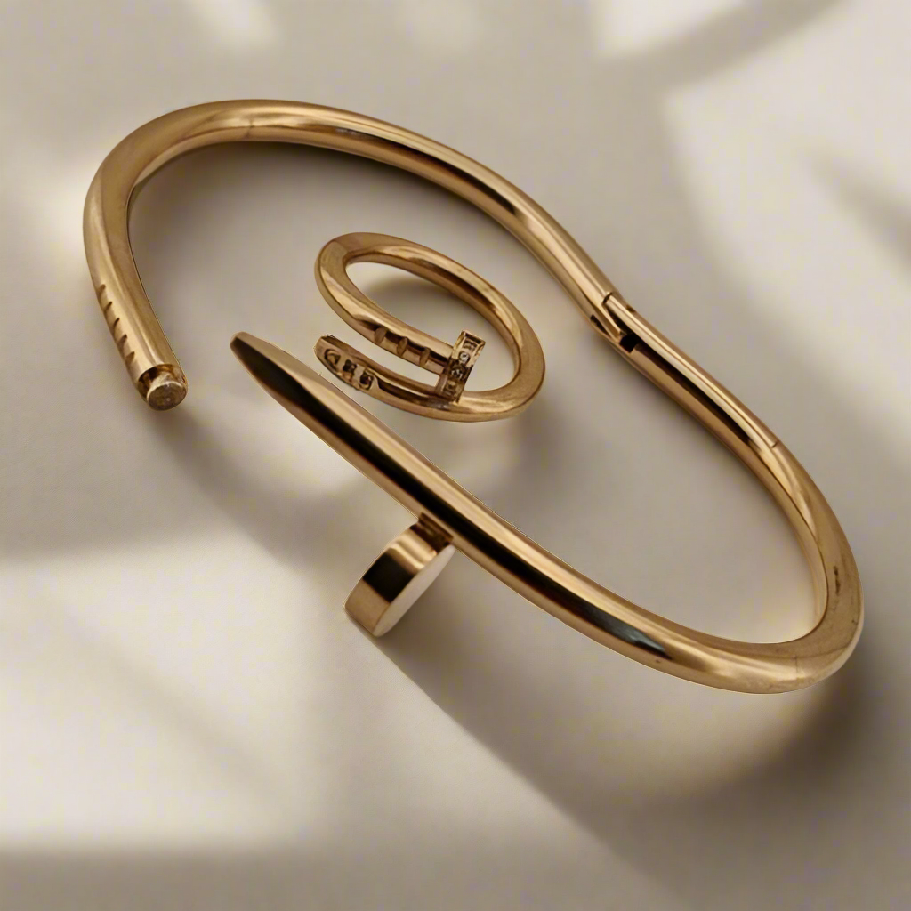 Spijker Armband en Spijker Ring set