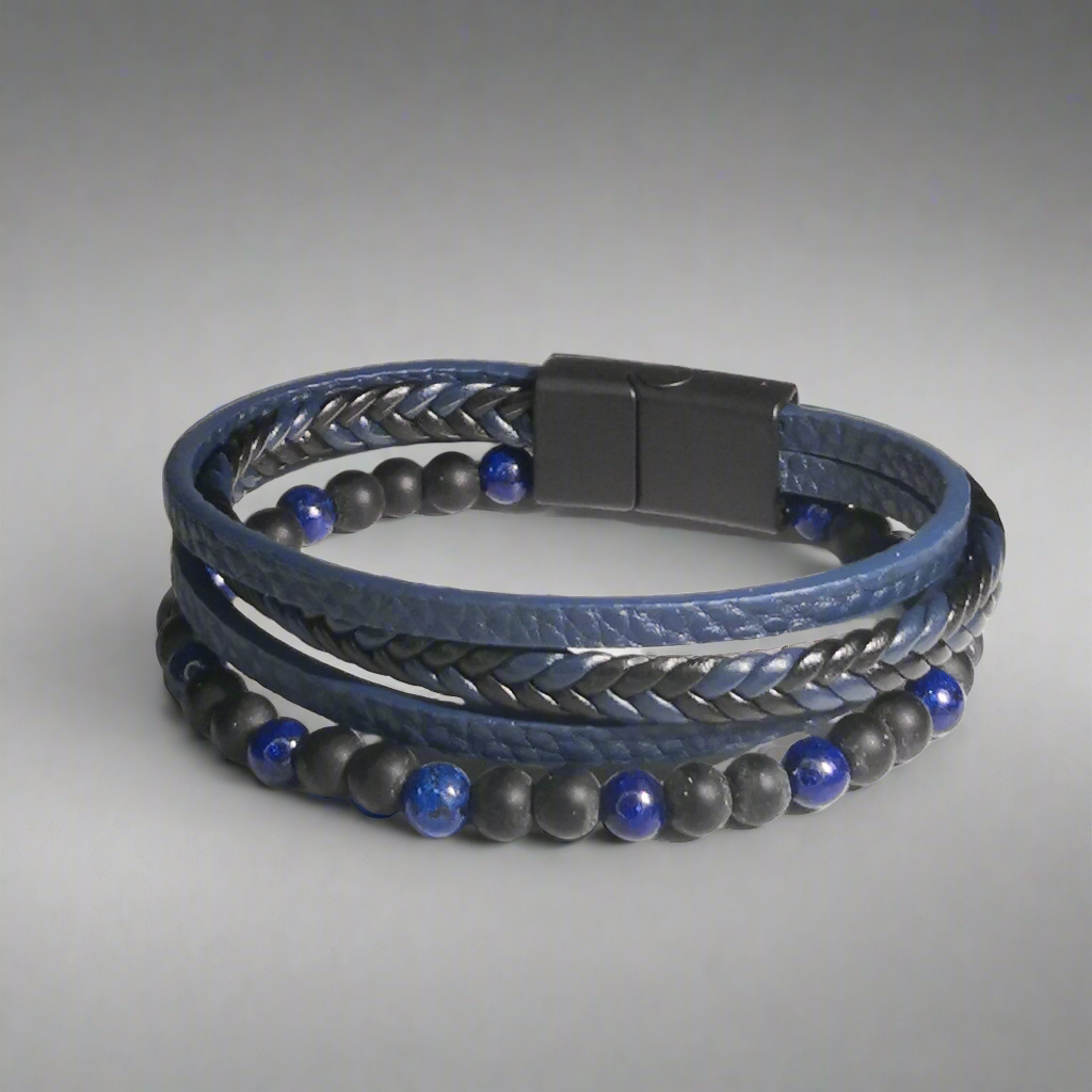 Gelaagde Gevlochten Lederen Armband - Intero Sieraden