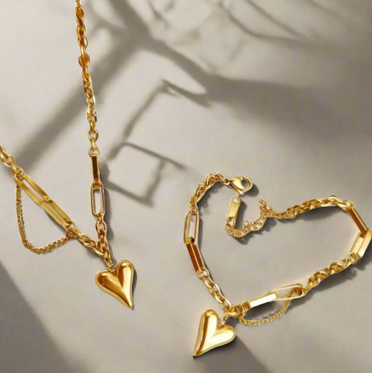Klassieke Gouden Hartenset met 3 verschillende oorbellen - Intero Sieraden