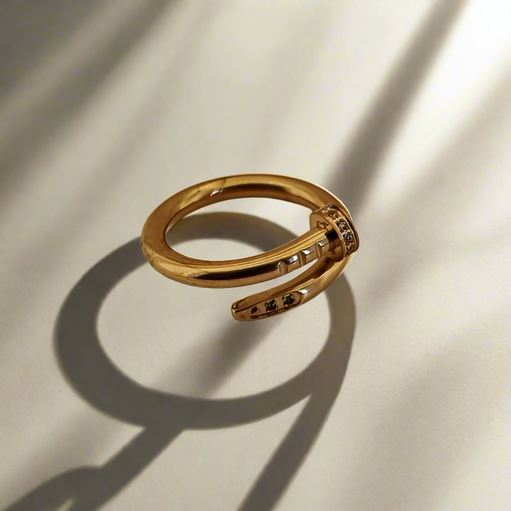 Spijker Ring Goudkleurige 18k