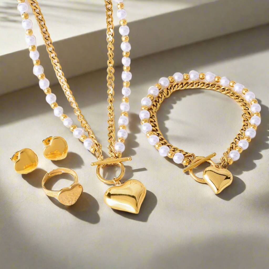Luxe Harten Sieradenset - Elegantie en Duurzaamheid