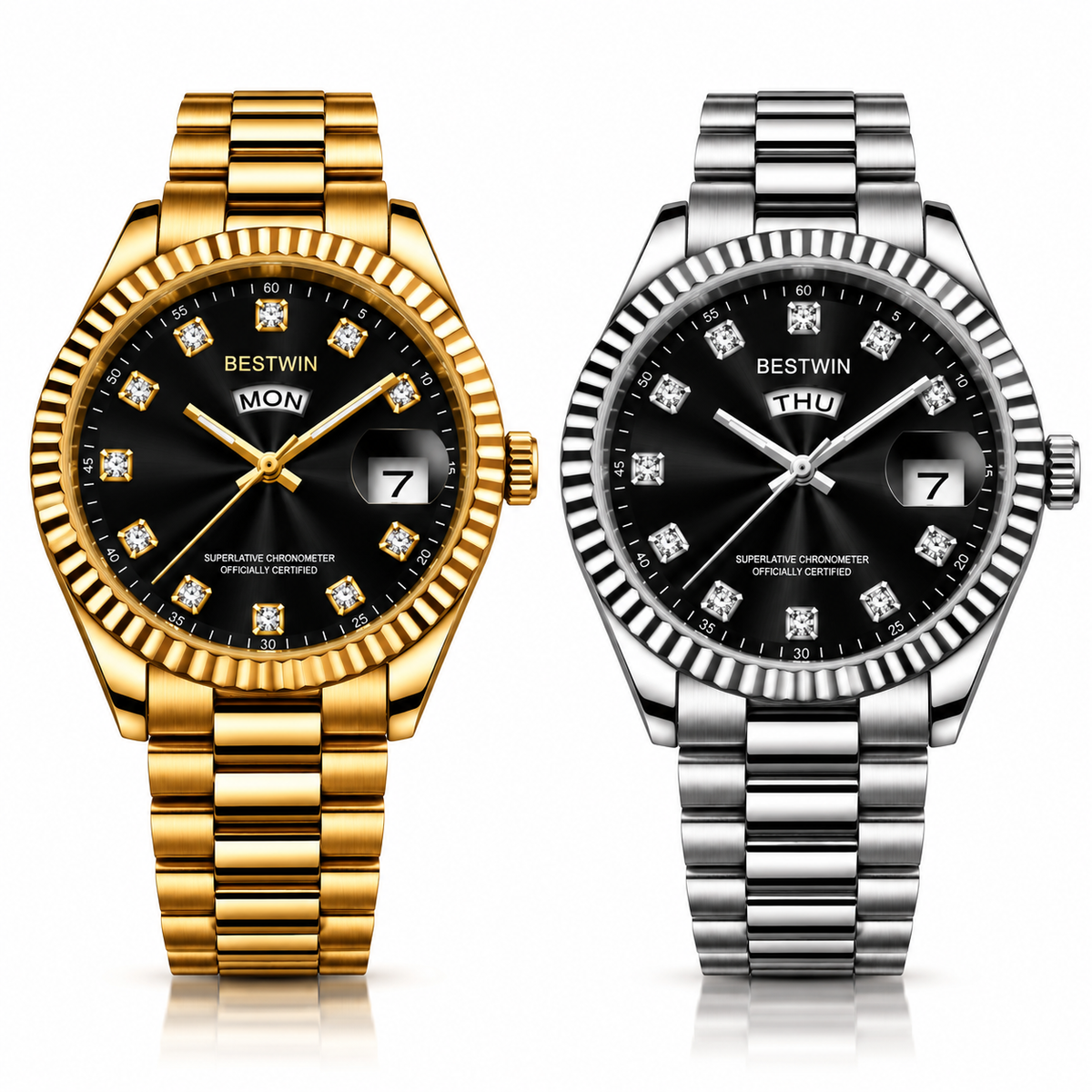 Intero Herenhorloge – Stainless Steel Day & Date