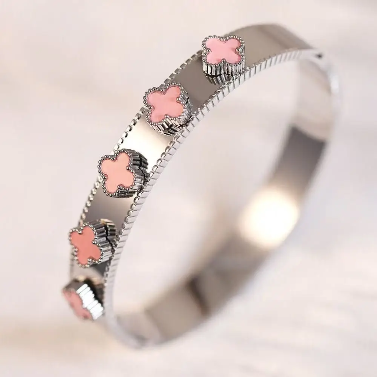 Klavervier Armband van Roestvrij Staal β Waterdicht, Kleurvast & Luxe | Intero Sieraden