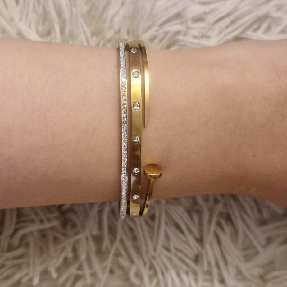 Drievoudige Armband Roestvrij Staal – Waterbestendig, Kleurvast & Luxe