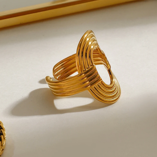 Verstelbare Ring Goudkleurig Gevlochten Design