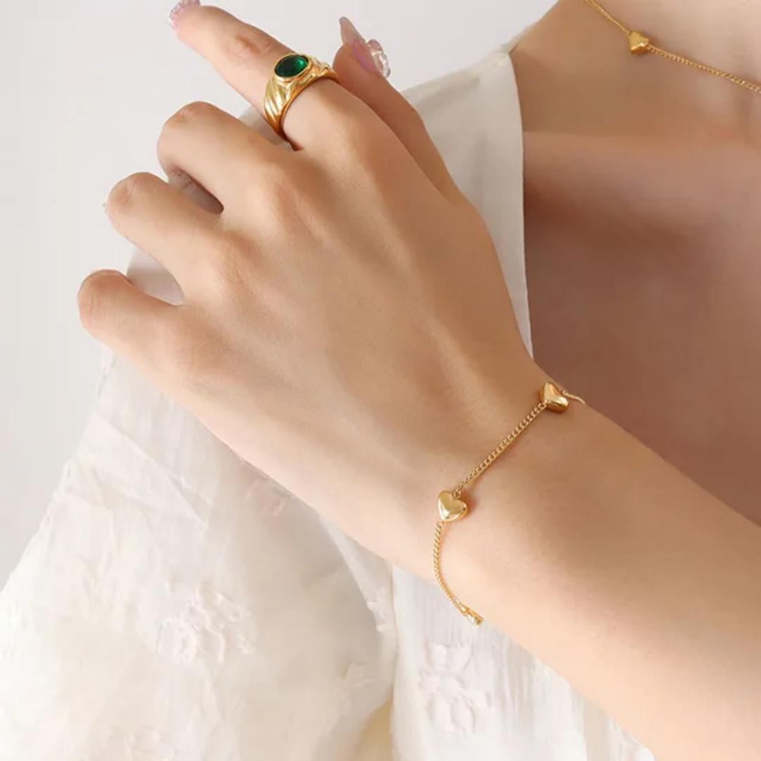 Elegante Hartjes set van roestvrij staal, water- en roestbestendig - Intero Sieraden