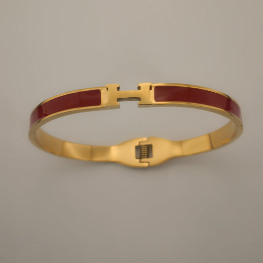 H letter Goudkleurige Armbanden - Dun - Intero Sieraden