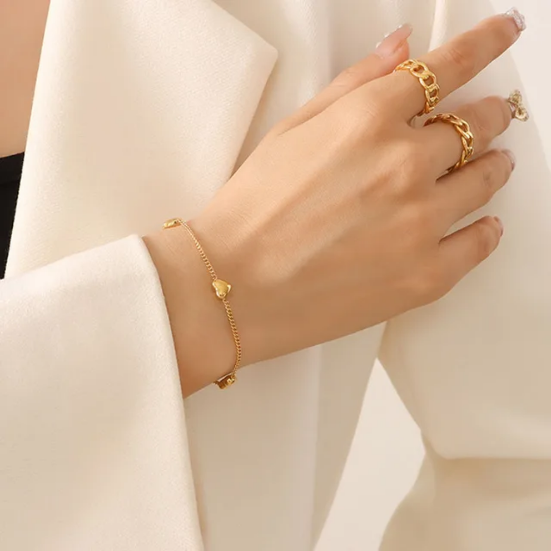 Elegante Hartjes set van roestvrij staal, water- en roestbestendig - Intero Sieraden