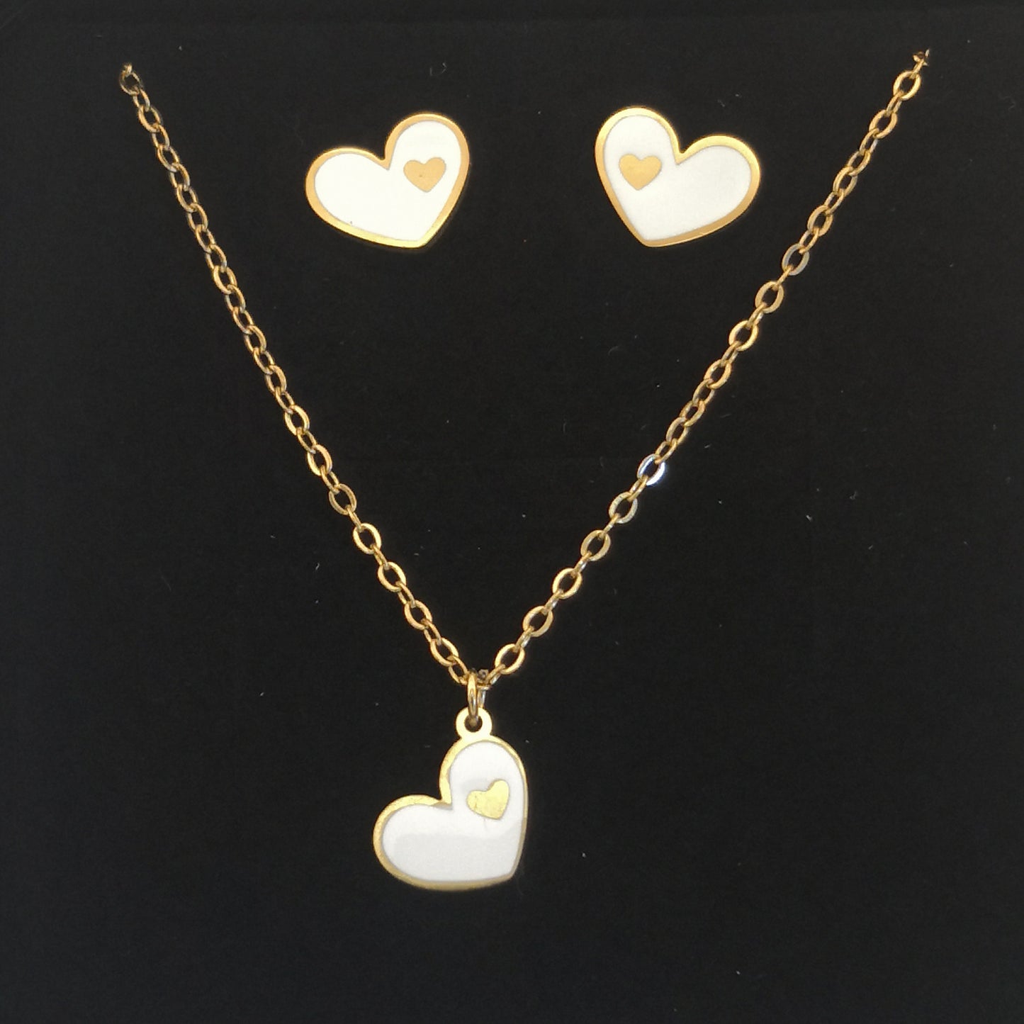 Harten Ketting en Oorbellen Set