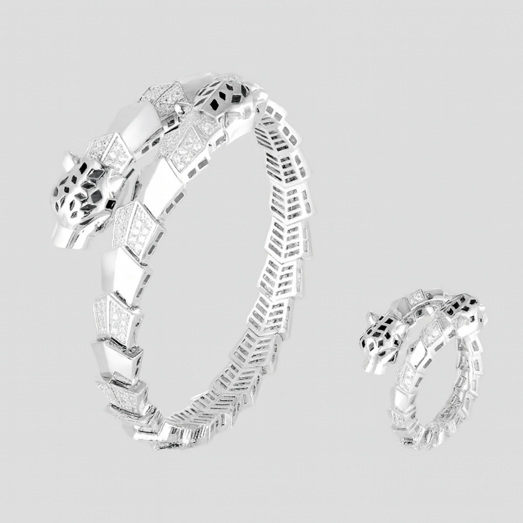 Gouden Luipaard Armband en Ring Set