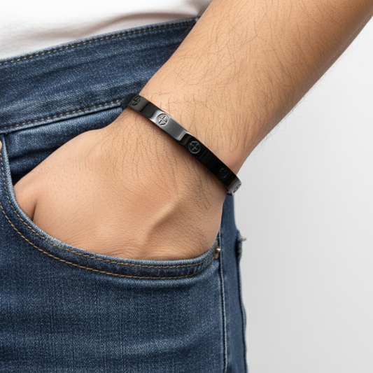 Heren Armband - Zwart Roestvrij Staal