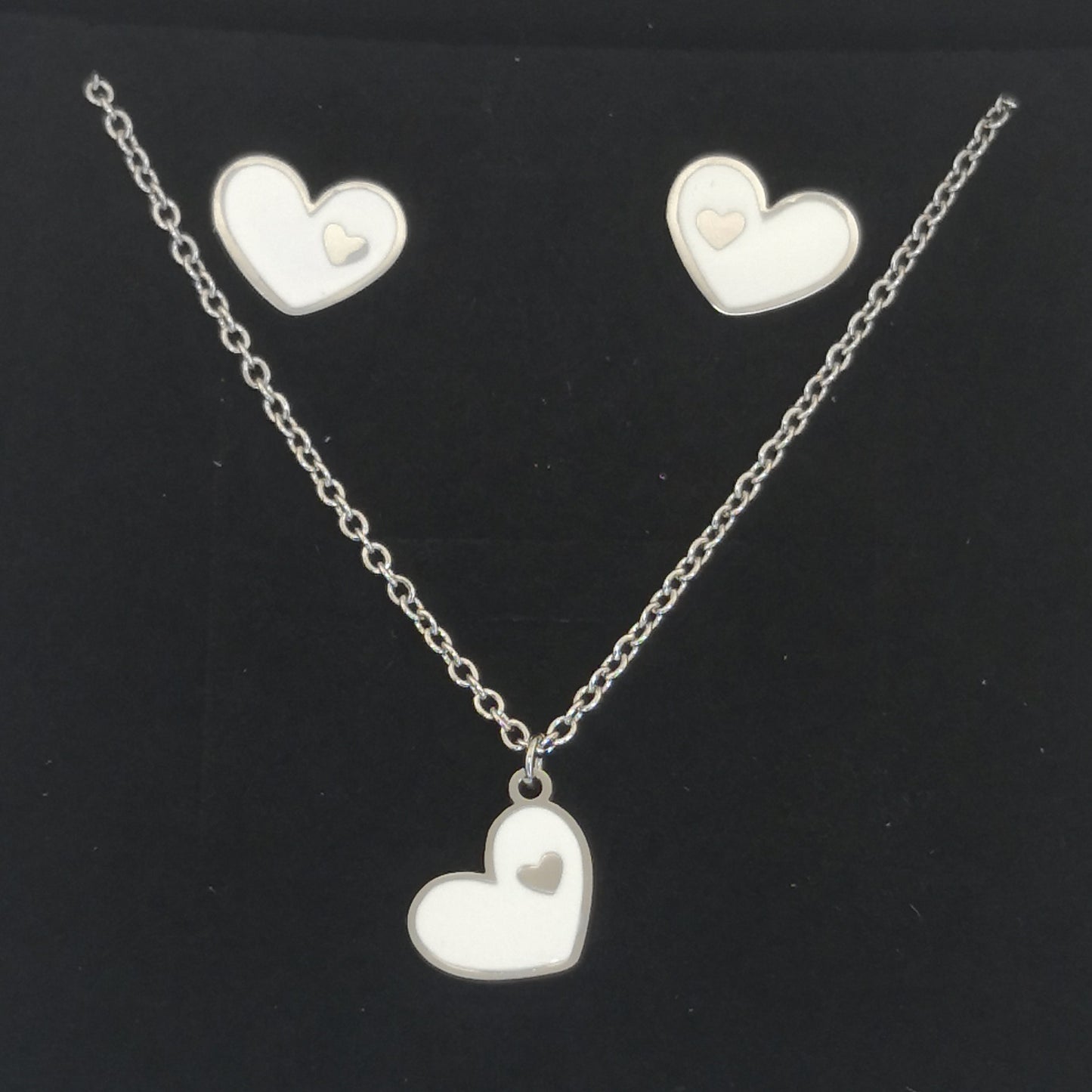 Harten Ketting en Oorbellen Set