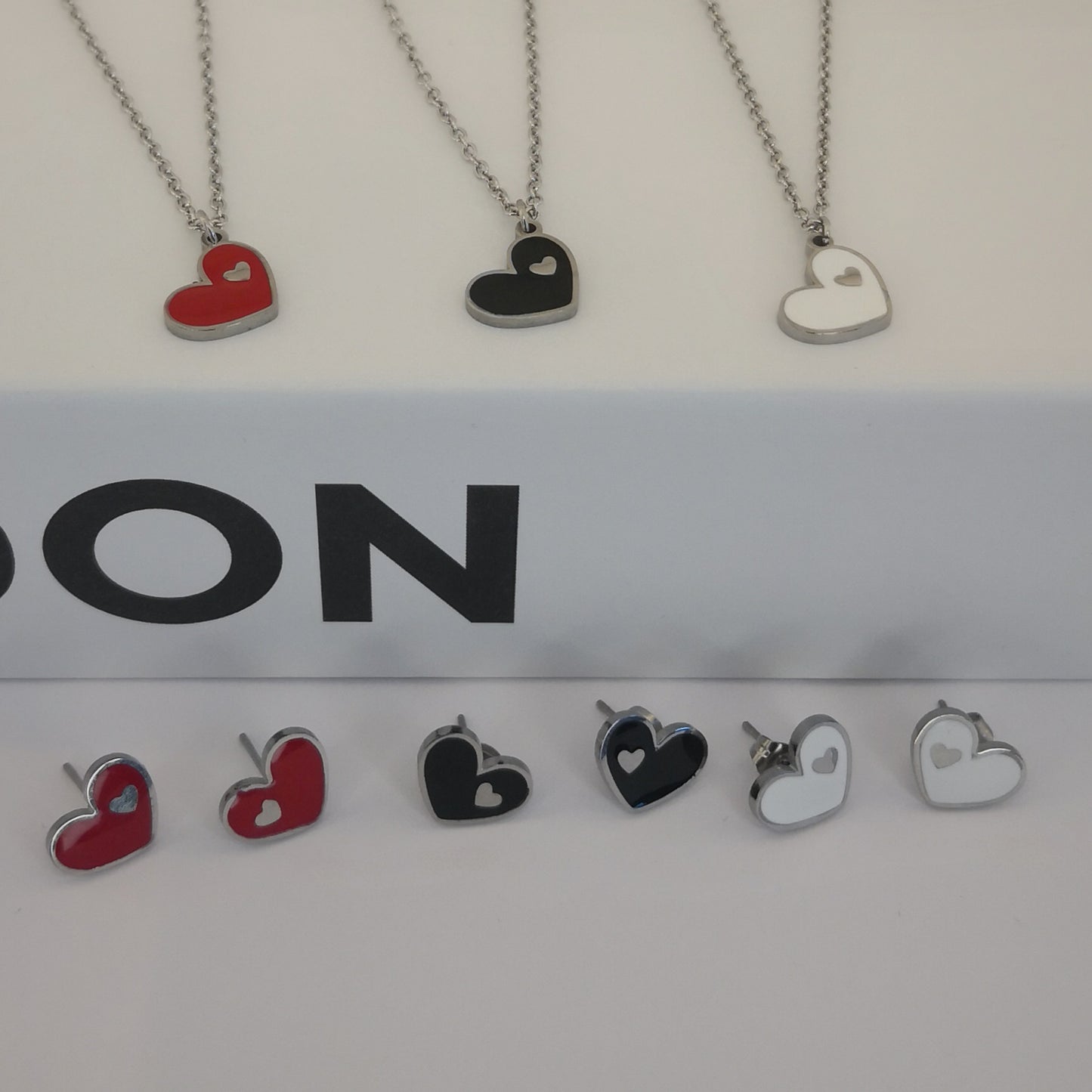 Harten Ketting en Oorbellen Set