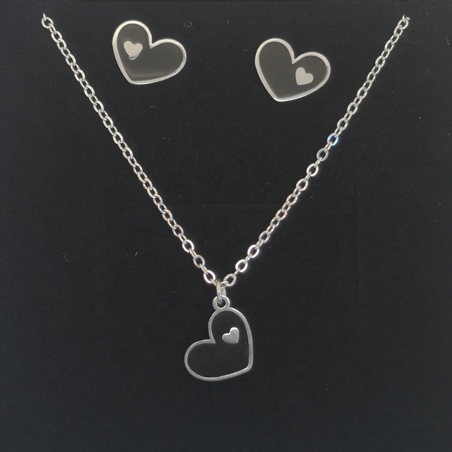 Harten Ketting en Oorbellen Set