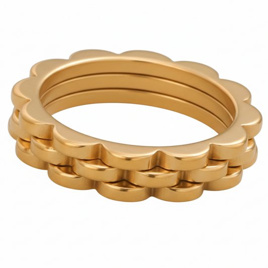 Gouden Gevlochten Ring - RVS