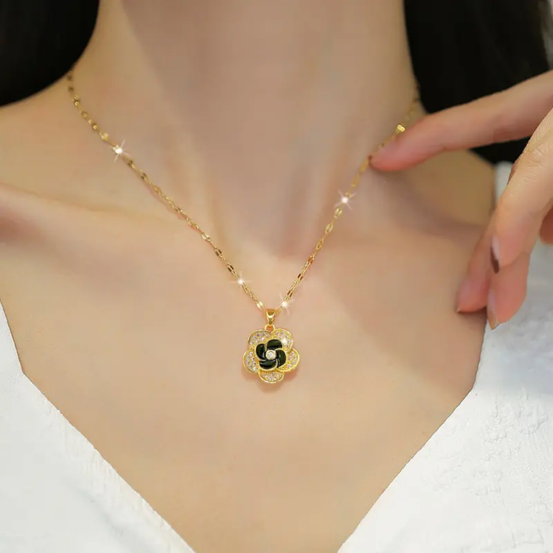 Zwart-Gouden Bloemenset - Intero Sieraden