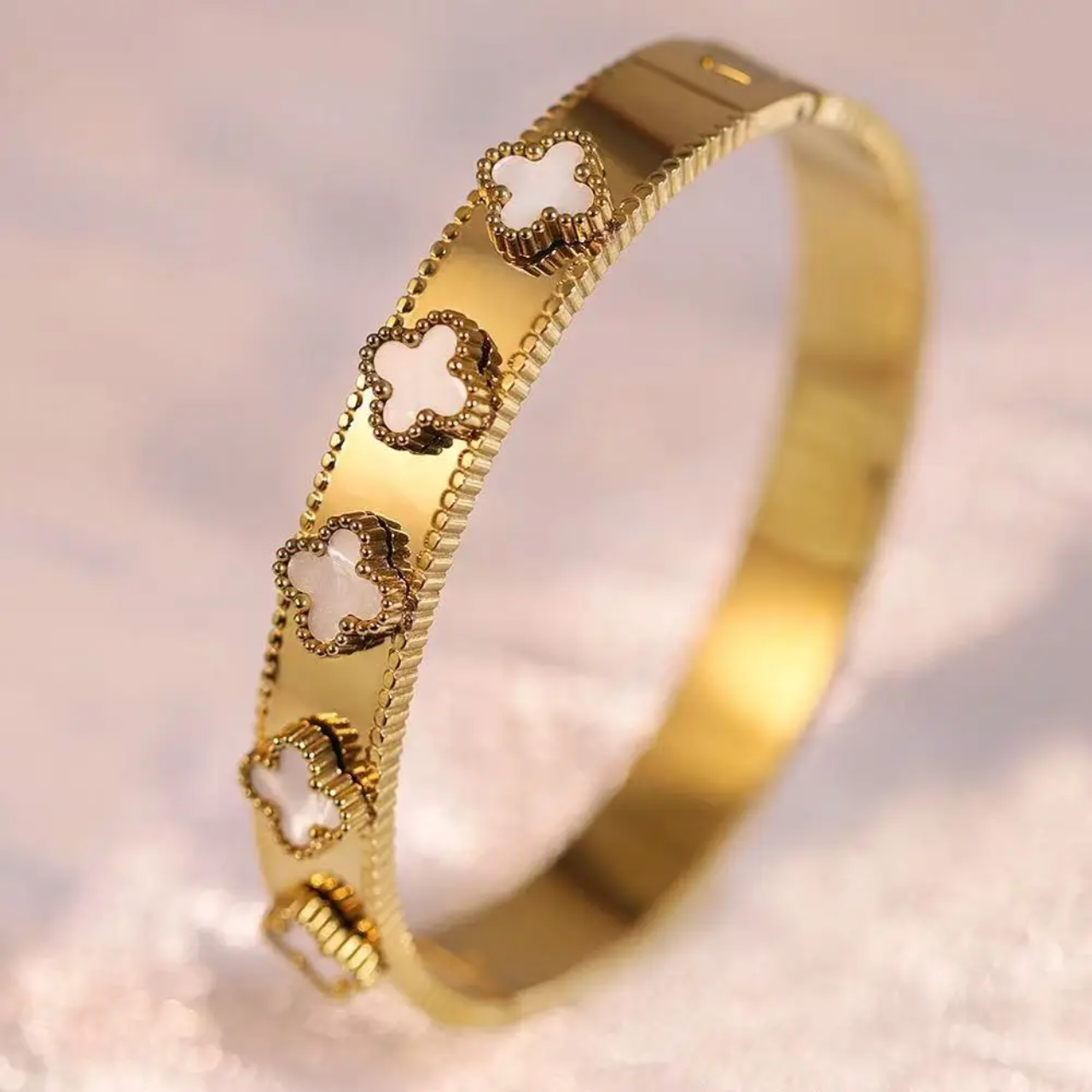 Klavervier Armband van Roestvrij Staal β Waterdicht, Kleurvast & Luxe | Intero Sieraden
