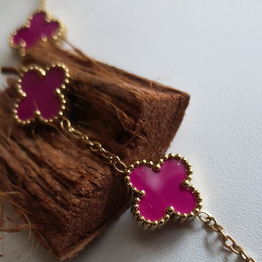 Felle kleuren Klaver Armband - Intero Sieraden