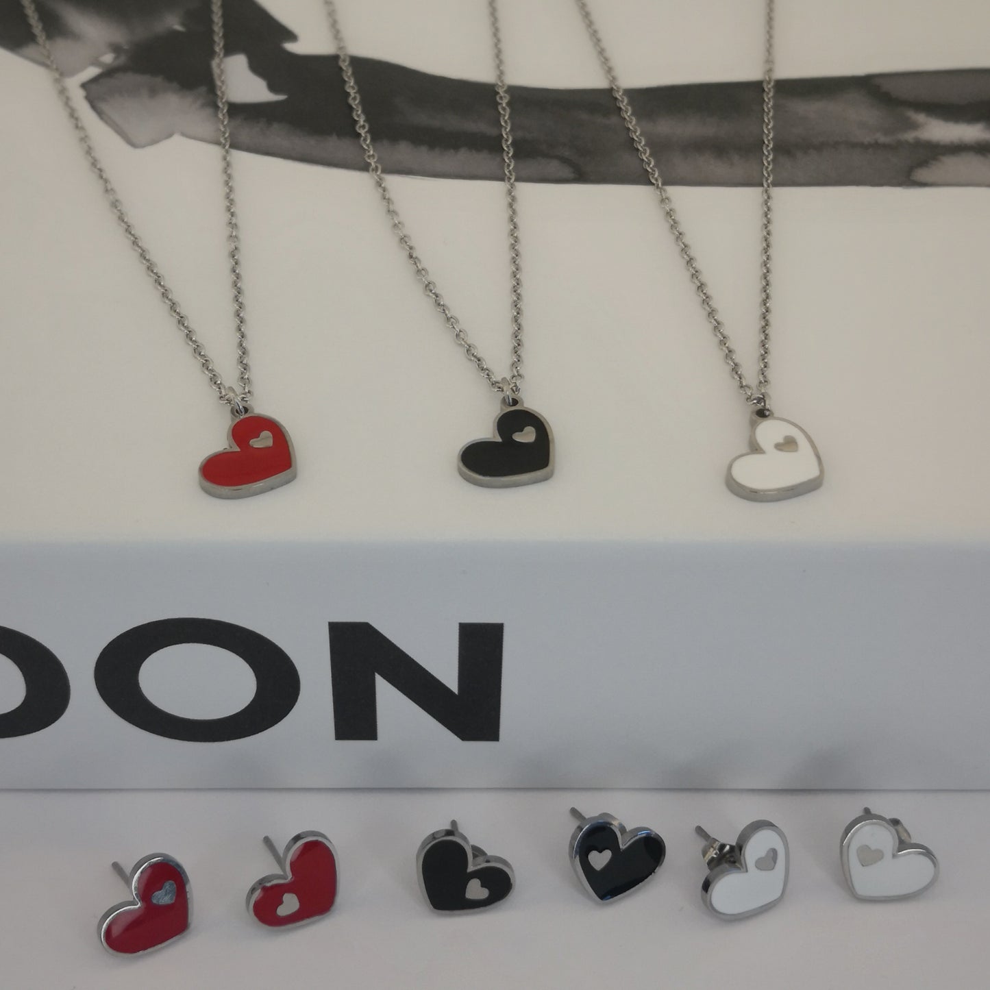 Harten Ketting en Oorbellen Set