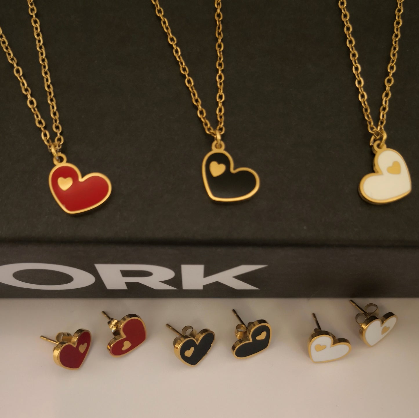 Harten Ketting en Oorbellen Set