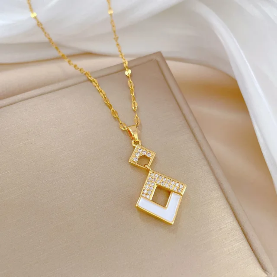 Geometrische Witte Sieradenset - Intero Sieraden