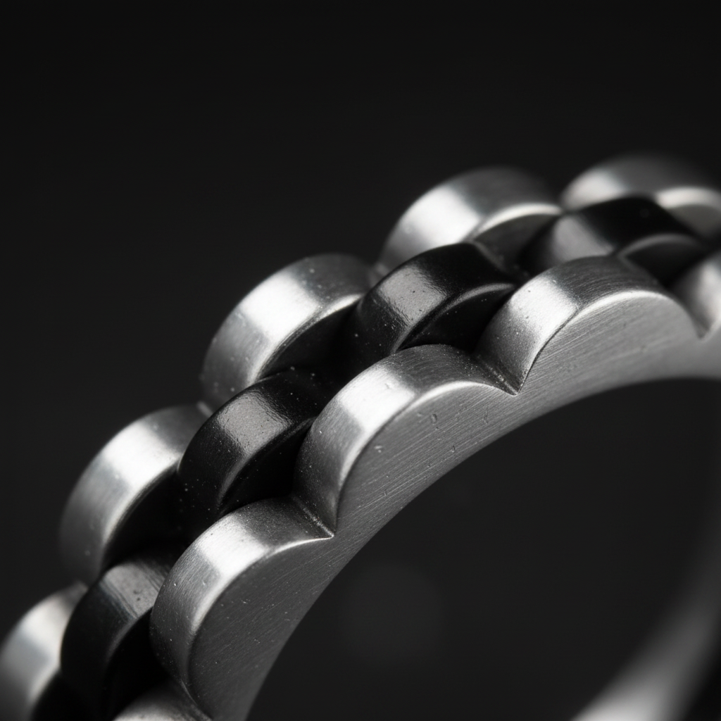 Schakelring Zilver Zwart Macro
