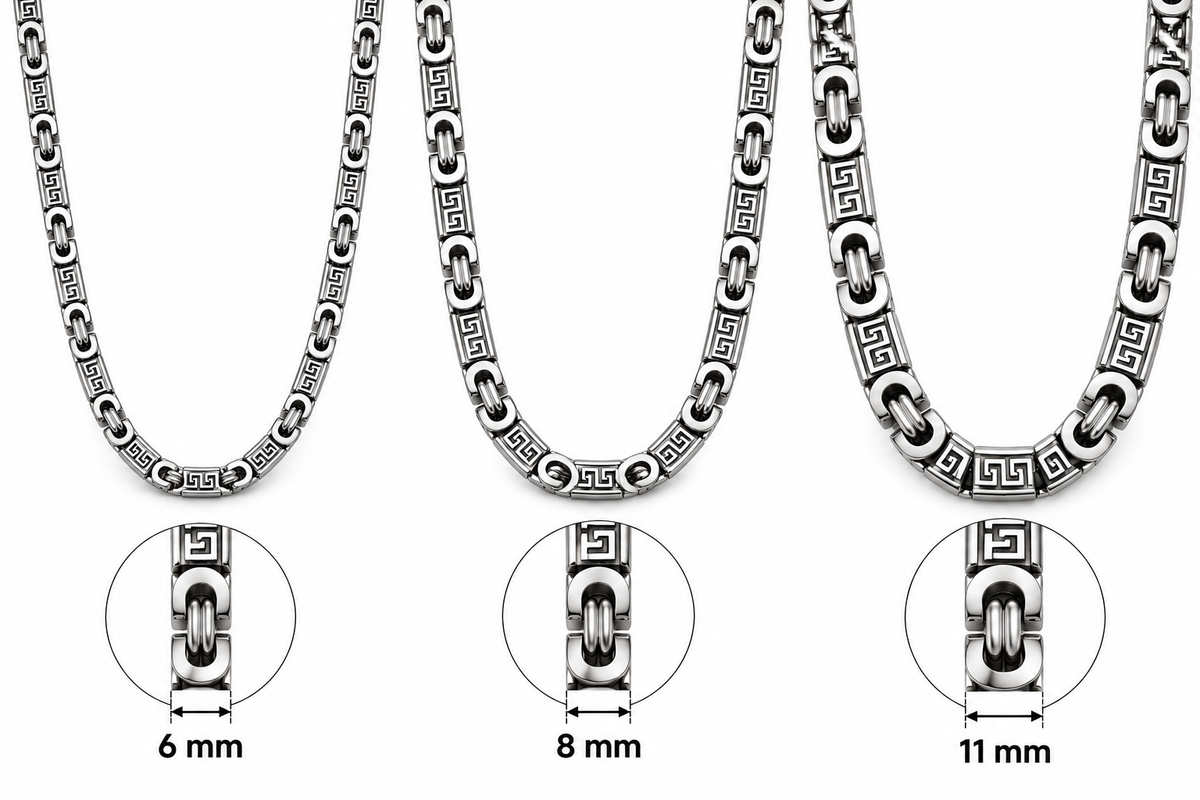 Heren Sieraden Greek Key – Ketting & Armband Zilver of Goud | RVS
