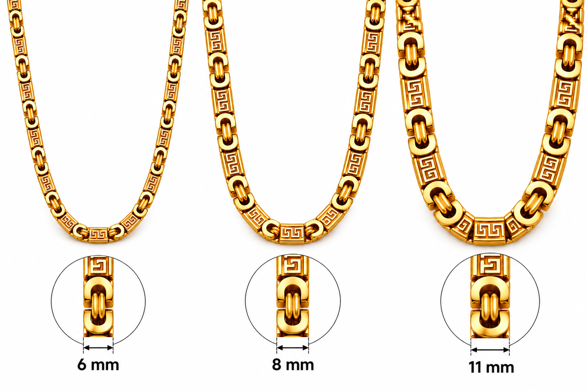 Heren Sieraden Greek Key – Ketting & Armband Zilver of Goud | RVS