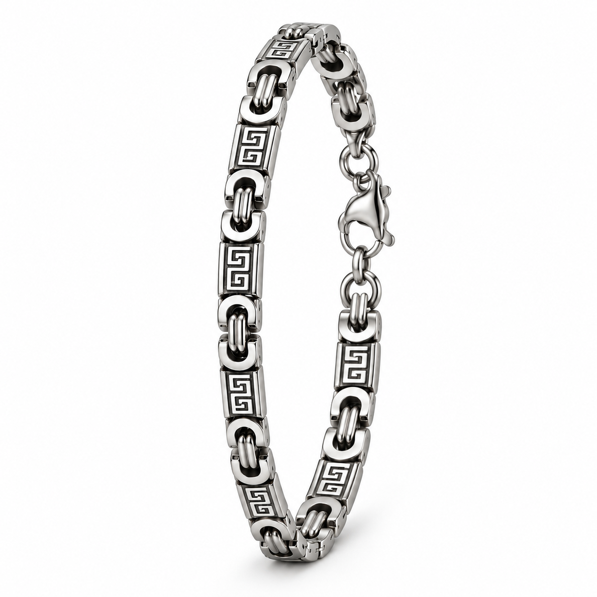 Heren Sieraden Greek Key – Ketting & Armband Zilver of Goud | RVS