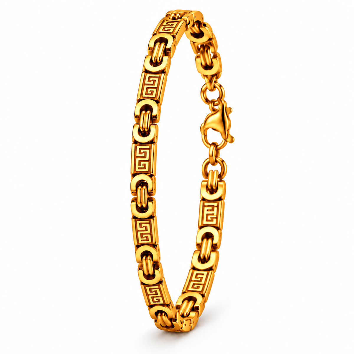 Heren Sieraden Greek Key – Ketting & Armband Zilver of Goud | RVS