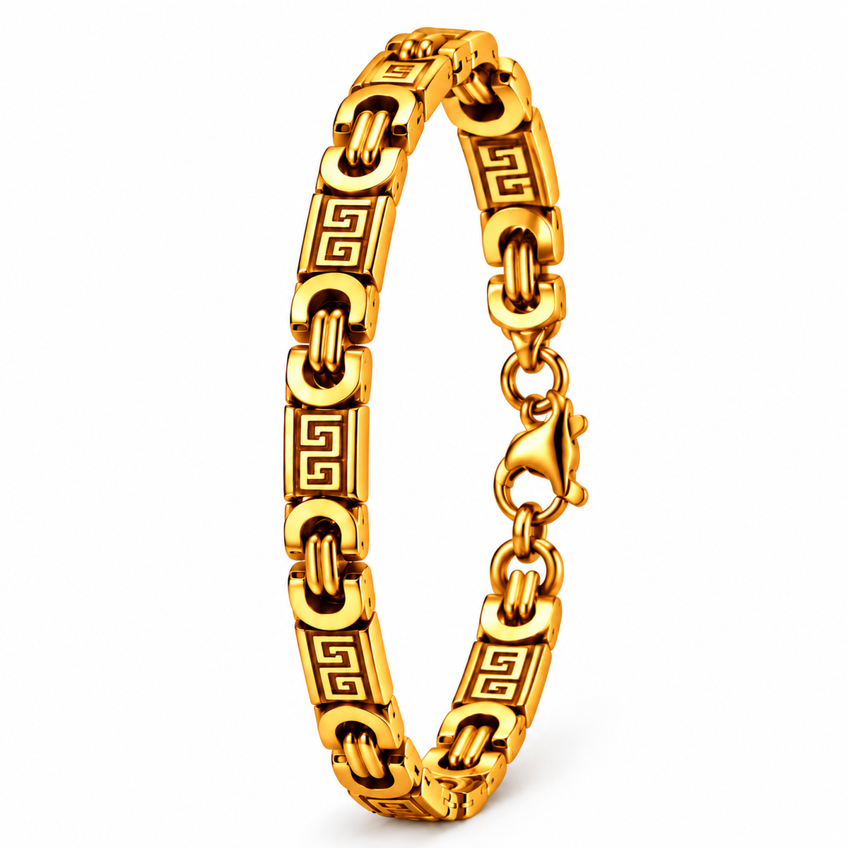 Heren Sieraden Greek Key – Ketting & Armband Zilver of Goud | RVS