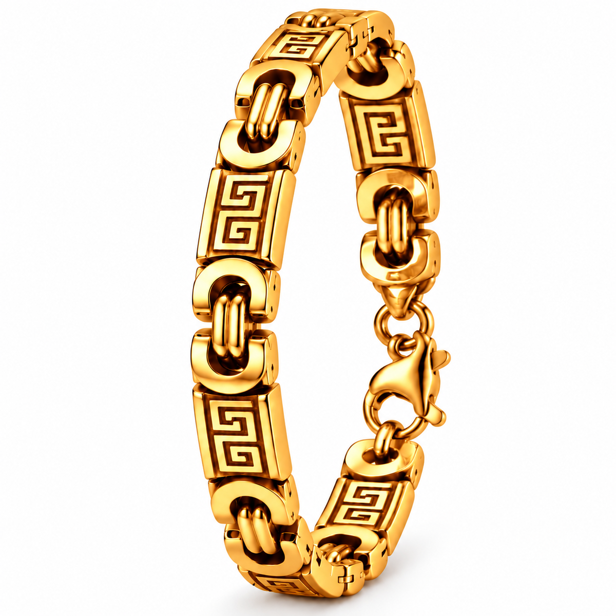 Heren Sieraden Greek Key – Ketting & Armband Zilver of Goud | RVS