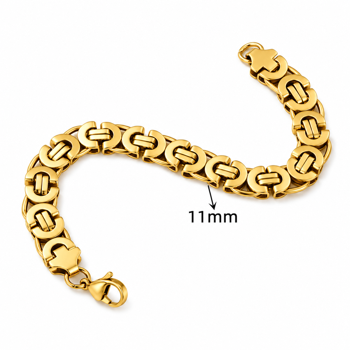 Intero Schakelketting & Armband Set voor Heren – Goud of Zilver