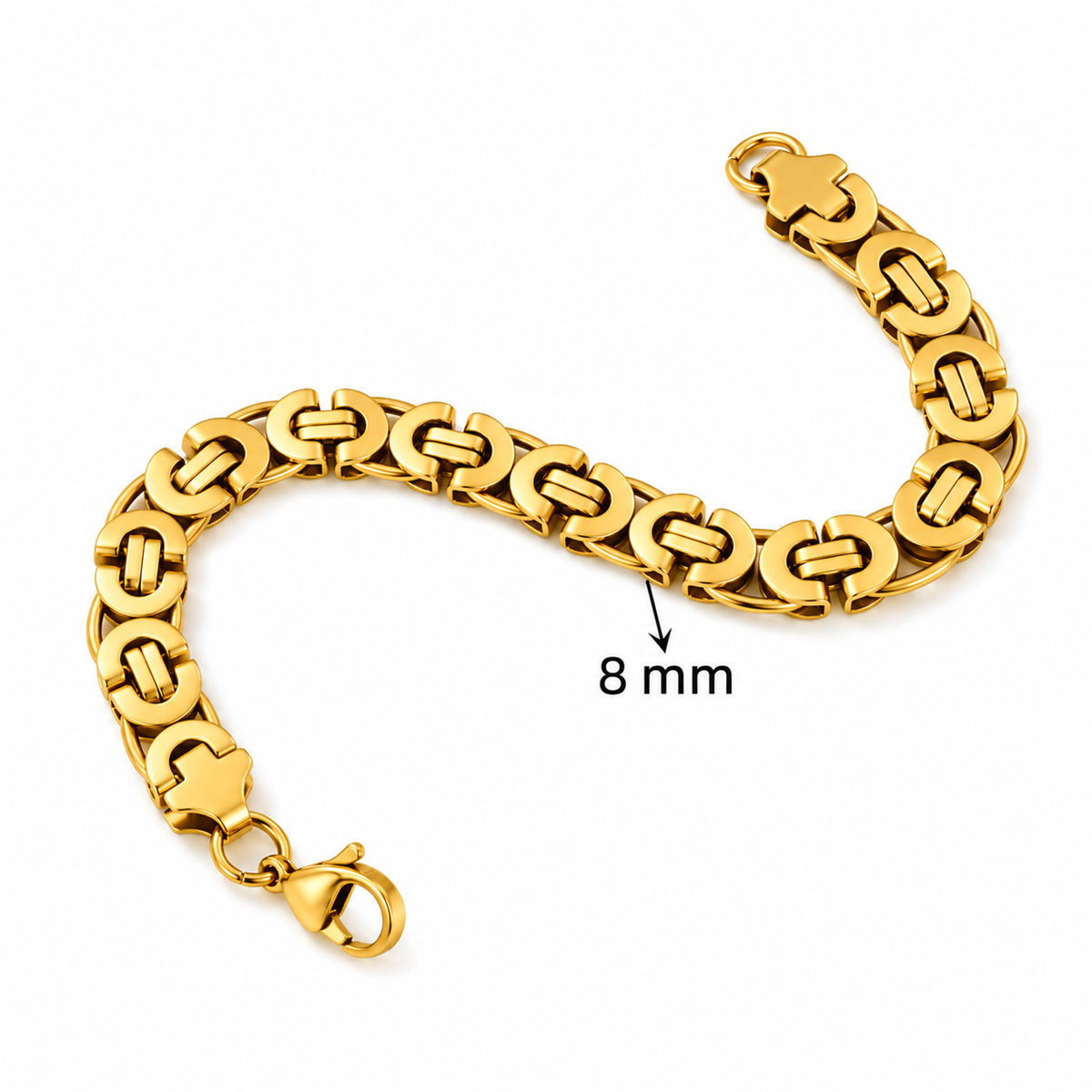 Intero Schakelketting & Armband Set voor Heren – Goud of Zilver