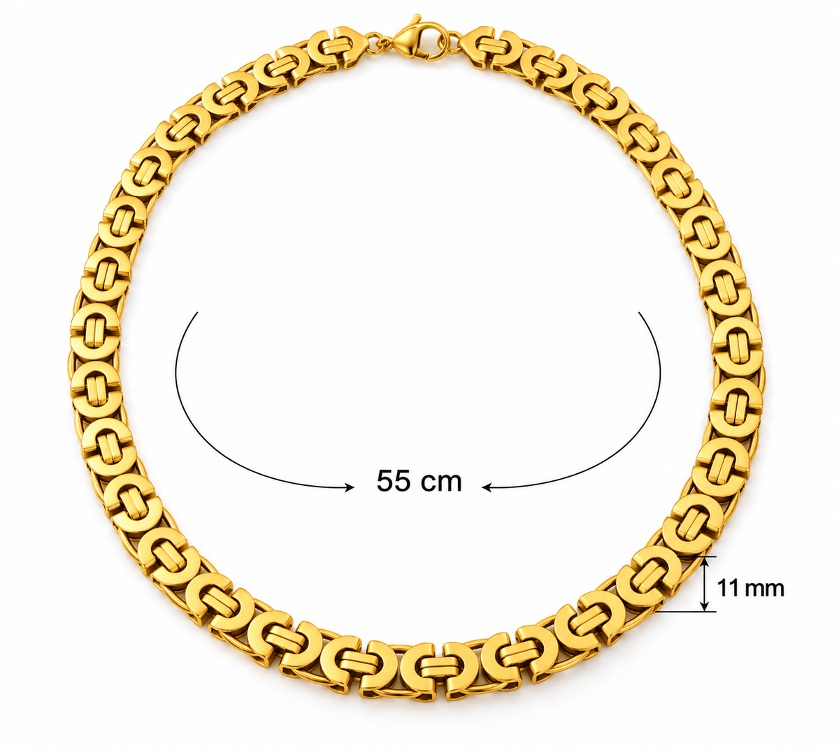 Intero Schakelketting & Armband Set voor Heren – Goud of Zilver