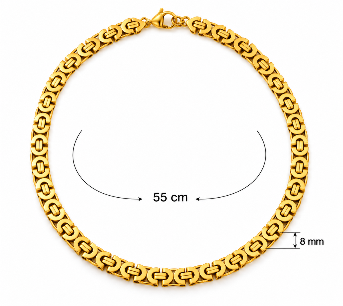 Intero Schakelketting & Armband Set voor Heren – Goud of Zilver