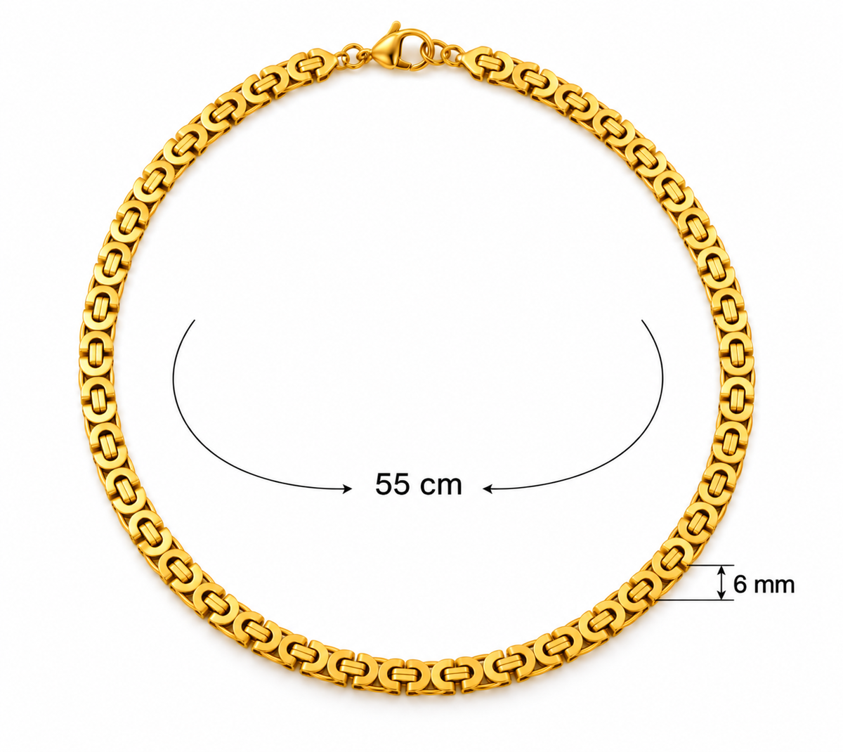 Intero Schakelketting & Armband Set voor Heren – Goud of Zilver